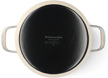 KitchenAid Zestaw garnków emaliowanych 8 elementów Almond kremowy - zdjęcie 2