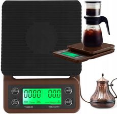 Zdjęcie WAGA KUCHENNA DO PARZENIA KAWY ELEKTRONICZNA DOKŁADNA STOPER TARA 5kg 0,1g - Trzebnica