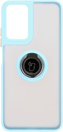 Bizon Etui Z Uchwytem Na Palec Case Hybrid Ring Do Motorola Moto G35 5G Przydymione Jasnoniebieską Ramką - zdjęcie 6