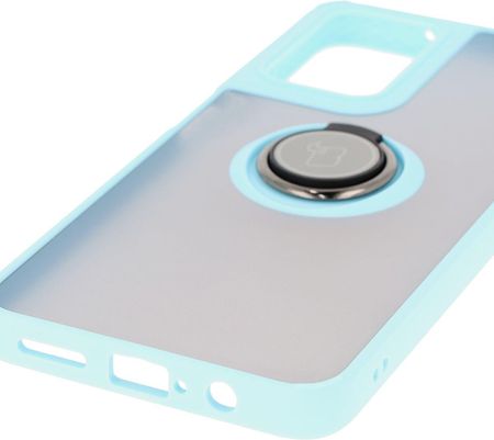 Bizon Etui Z Uchwytem Na Palec Case Hybrid Ring Do Motorola Moto G35 5G Przydymione Jasnoniebieską Ramką - zdjęcie 2