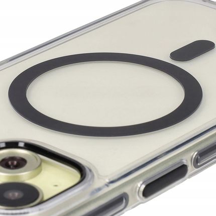Bizon Etui Z Pierścieniem Magnetycznym Case Marco Do Iphone 15 Przezroczyste Czarną Ramką - zdjęcie 5