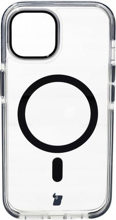 Bizon Etui Z Pierścieniem Magnetycznym Case Marco Do Iphone 15 Przezroczyste Czarną Ramką - zdjęcie 4