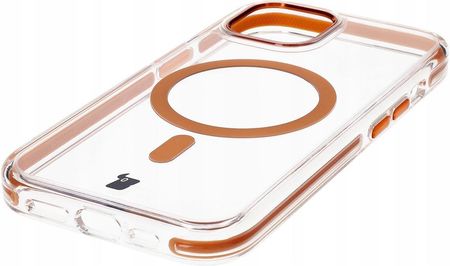 Bizon Etui Z Pierścieniem Magnetycznym Case Marco Do Iphone 15 Przezroczyste Pomarańczową Ramką - zdjęcie 6