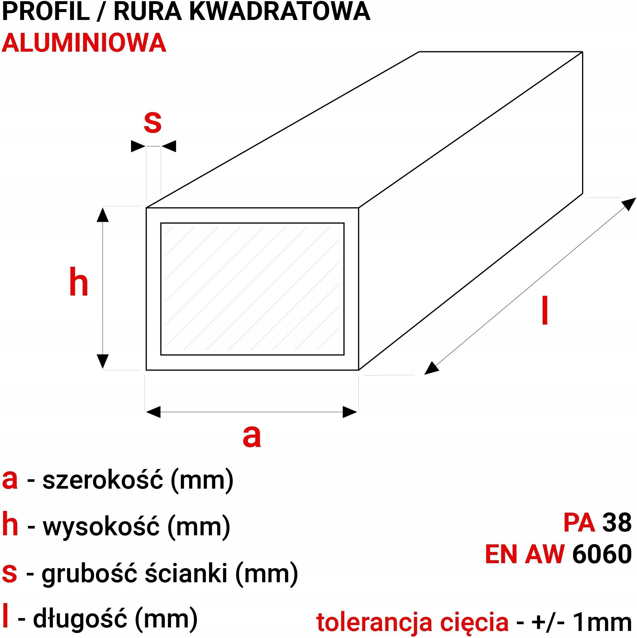 Promien Rury Materiały konstrukcyjne Gal Industrial Profil Aluminiowy 20x20x2Mm 60cm ...