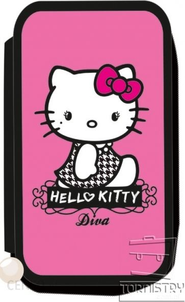 Derform Piórnik Podwójny Z Wyposażeniem Hello Kitty, Licencja Sanrio (Pwdhk26)