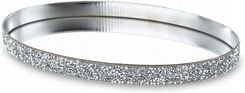 Zdjęcie Taca lustrzana metalowa srebrna zdobiona owalna 23x13 cm 1754757563 - Łazy