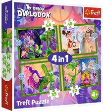 Zdjęcie Trefl Puzzle 4w1 Świat Smoka Diplodoka 34663 - Otwock