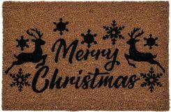 Zdjęcie Wycieraczka Kokosowa Świąteczna Merry Renifery 12X400X600 Beżowa - Czyżew
