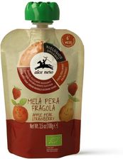 Alce Nero Mus Jabłko - Gruszka - Truskawka Bez Dodatku Cukru Bezglutenowy Od 6 Miesiąca Bio 100g