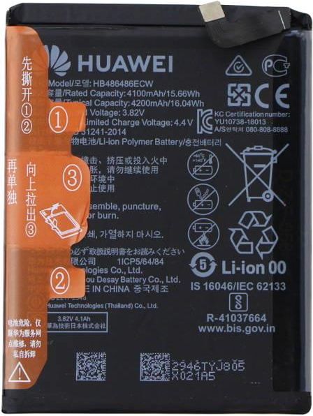 Batteria Originale HB486486ECW Per Huawei Mate 20 Pro E P30 Pro – 4200 MAh, Li-Ion, Senza Effetto Memoria, Include Panno Pulizia
