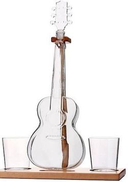 Mplco Zestaw Do Whisky Szklana Karafka Gitara Na Stojaku