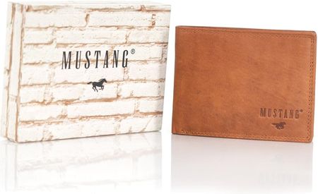 MUSTANG Udine Wallet Side Opening MĘSKI SKÓRZANY PORTFEL PREMIUM POJEMNY NA KARTY SKÓRA COGNAC 06.101931