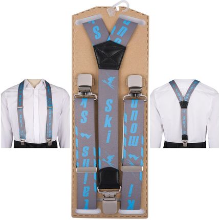 Szelki do spodni męskie eleganckie mocne V narciarskie niebieskie premium SZ7