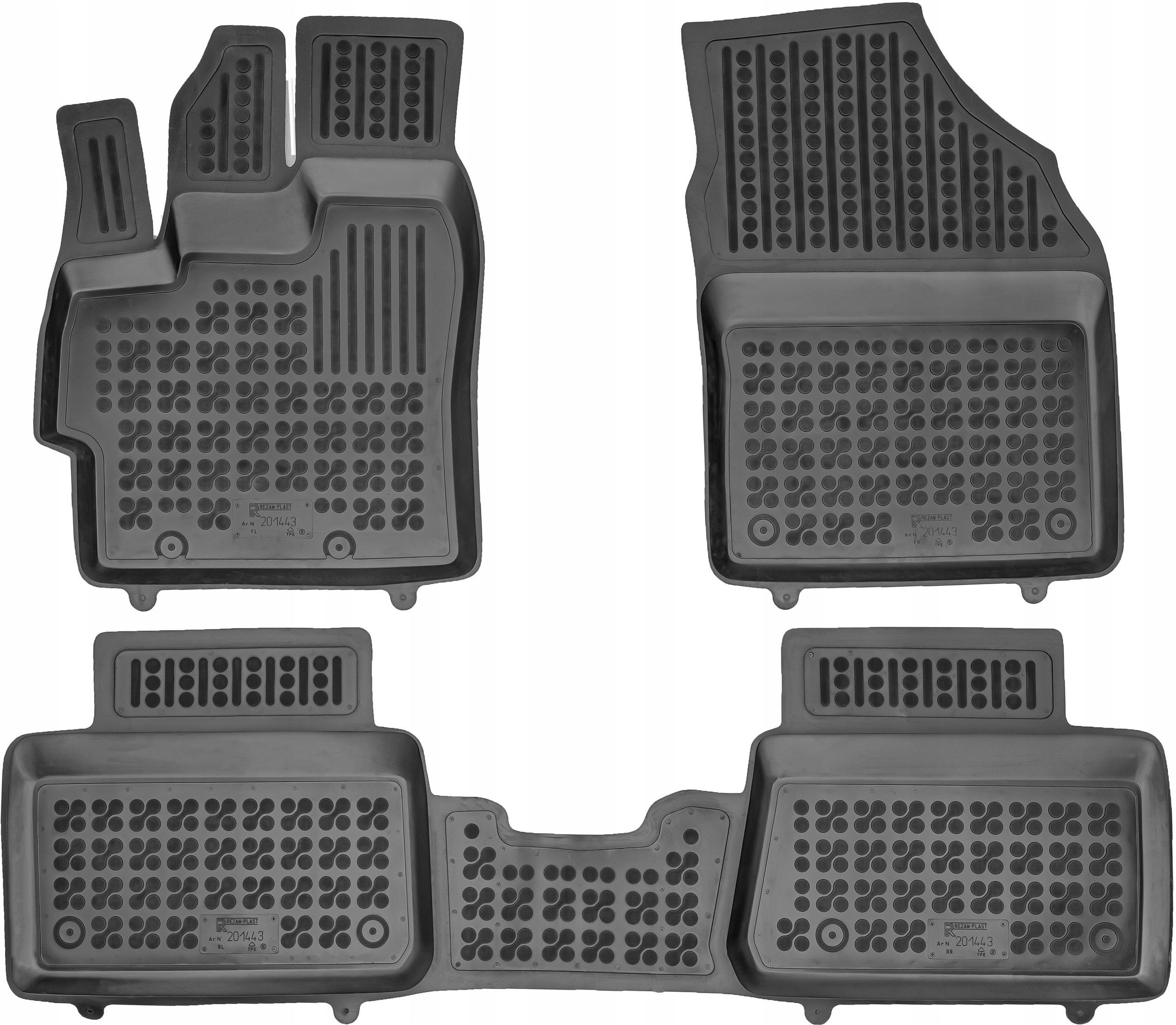 Tapis De Sol Caoutchouc Rezaw-Plast Pour Toyota Yaris I (1999-2005) – Noir – Ensemble Complet – Neuf