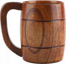 Uadme Drewniany Kufel 400ml Retro Kubek Do Piwa Herbaty Wody