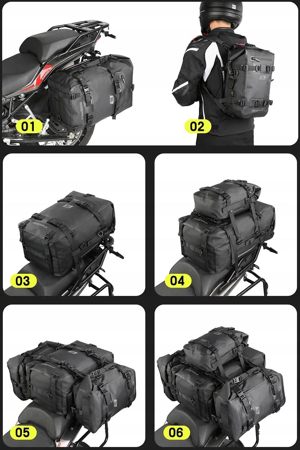 Rhinowalk Torba Sakwa Motocyklowa Do Bazy 15L Bardzo Mocna