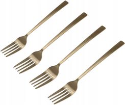 Zdjęcie Excellent Houseware Zestaw Widelczyków Do Ciast Tortów Złote Matowe Widelczyk Deserowy 4szt. - Wejherowo