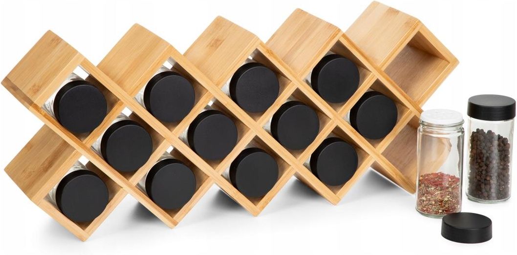 Homl a Zestaw Przyprawników B2 Bamboo Essentials Na Bambusowym Stojaku ...