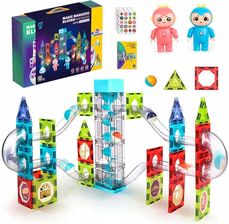 Leopard Klocki Magnetyczne Tor Kulkowy Świecący Zestaw Magnetic Blocks 82El.
