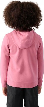 Bluza rozpinana z kapturem dziewczęca 4F 4FJWMM00TSWSF1315-56S różowa - zdjęcie 2