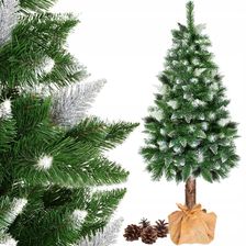 Choinka Sztuczna Na Pniu Piękna Sosna Diamentowa Gęsta Ośnieżona 180 cm