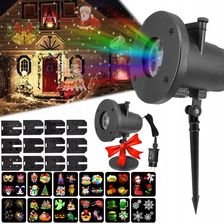 Projektor LED Śnieg Świąteczny 48 Wzorów Laserowy Reflektor Na Dom Rzutnik (MATT173)