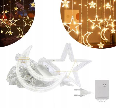 Kurtyna Świetlna Led Gwiazdki Lampki Choinkowe Świąteczne Girlanda Na Okno