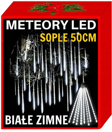 Meteory LED Lampki Padający Śnieg Sople Oświetlenie Świąteczne 50cm Ip44