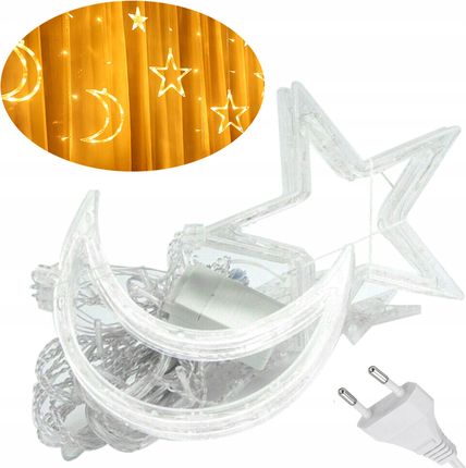 Girlanda Kurtyna Świetlna Gwiazdki Gwiazdy Świąteczne Na Okno Lampki LED (TWEET)