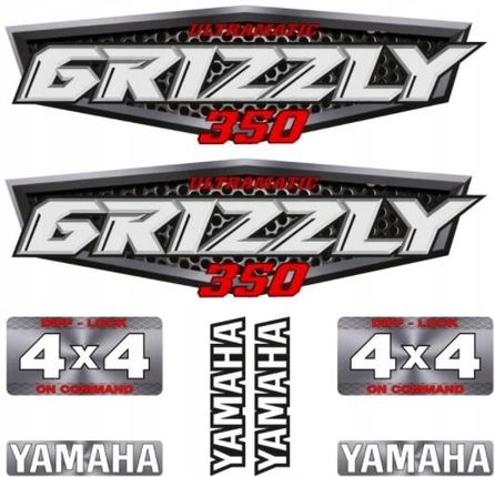 X-Atv Zestaw Naklejek Yamaha Grizzly 350 Kolor Srebrny