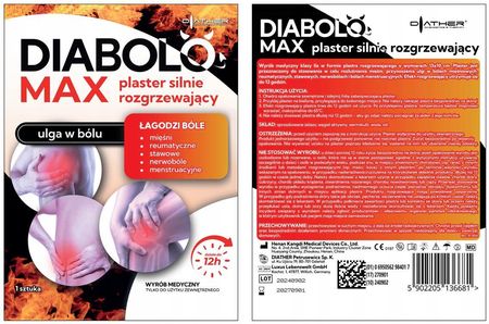 Diather Diabolo Max Plaster Silnie Rozgrzewający 1 Szt. - zdjęcie 3