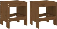 Zakito Home Stołki Ogrodowe Z Litego Drewna Sosnowego 40X36X45cm Miodowy Brąz Zh825341