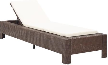 Zakito Home Leżak Rattanowy Brązowy 220X75X35cm + Poduszka Zh46235