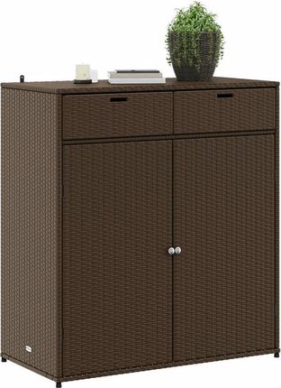 Zakito Home Szafka Ogrodowa Rattan Pe 105X55X113cm Brązowa Zh365564 - zdjęcie 2