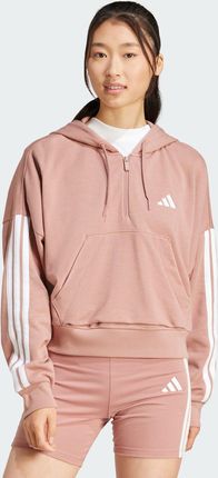 Bluza z kapturem Essentials 3-Stripes French Terry Quarter-Zip | Do -40% z kodem BLACK na wybrane produkty Decathlon