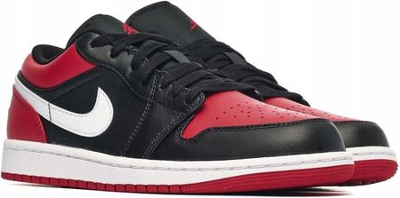 Buty Nike Jordan 1 Low 553558 066 Skórzane Czarne Czerwone rozmiar 51,5