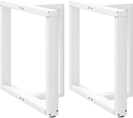 vidaXL Nogi Do Stołu Jadalnego 2 Pcs. Białe 70X35X(72 73) Cm Stal (4013057)