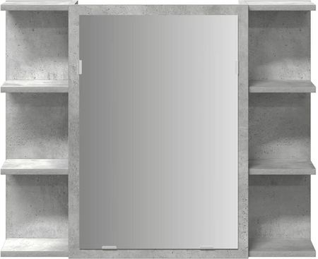 vidaXL Szafka Łazienkowa Z Lustrem Szarość Betonu 80 X 20,5 X 64 Cm (856035) - zdjęcie 2