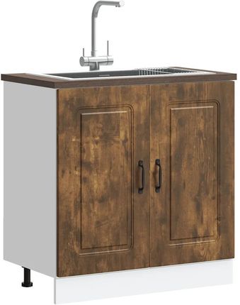 vidaXL Szafka Pod Zlewozmywak Kalmar Przydymiony Dąb 80X46X81,5 Cm (853452)