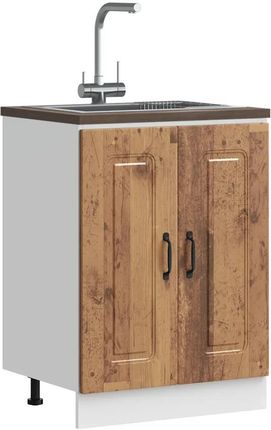 vidaXL Szafka Pod Zlewozmywak Kalmar Stare Drewno 60X46X81,5 Cm (853445)