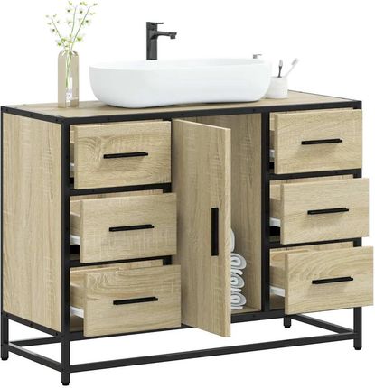 vidaXL Szafka Pod Umywalkę Dąb Sonoma 80X33X60 Cm (849280)