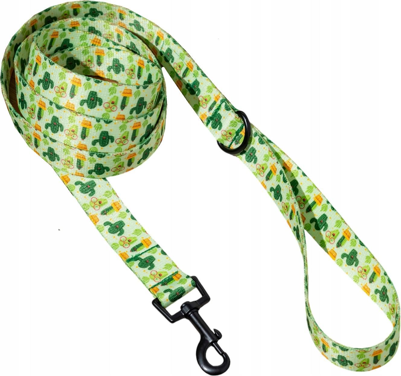 smycz-miejska-dla-psa-kota-w-kaktusy-okucia-metalowe-ta-ma-2-5cm-1-3m