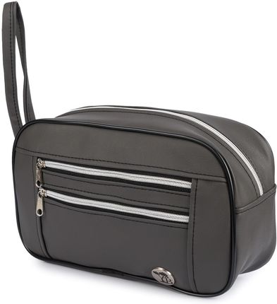 Kosmetyczna szara podróżna saszetka elegancka uniseks gładka Beltimore R25