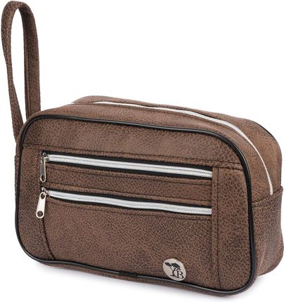 Kosmetyczna podróżna saszetka elegancka uniseks brąz nubuk Beltimore R25