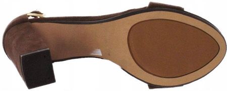 CLARKS Czółenka damskie Curtain Deco brązowe skórzane zamszowe 41 - zdjęcie 2