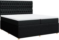 Zakito Home Łóżko Kontynentalne Czarne 200X200X140,5Cm Materace Biało 100X200X20Cm Topper Biały 200X200X5Cm (Zh3292172)