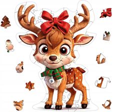 Zdjęcie Alexander Puzzle Drewniane 50 Karmelowy Reniferek 5095 - Chęciny