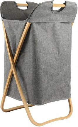 Elior Składany Kosz Na Pranie Z Bambusowym Stelażem 50L - Refios 6X