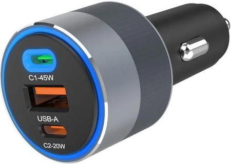 Forcell Samochodowa F Energy 65W 2X Usb C A Pd Qc 3 0 Czarna - zdjęcie 3