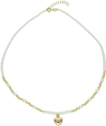 Diament Naszyjnik Srebrny Perły Z Wiszącym Sercem Próba 925 Dia-Nsz-12343-925 - zdjęcie 2